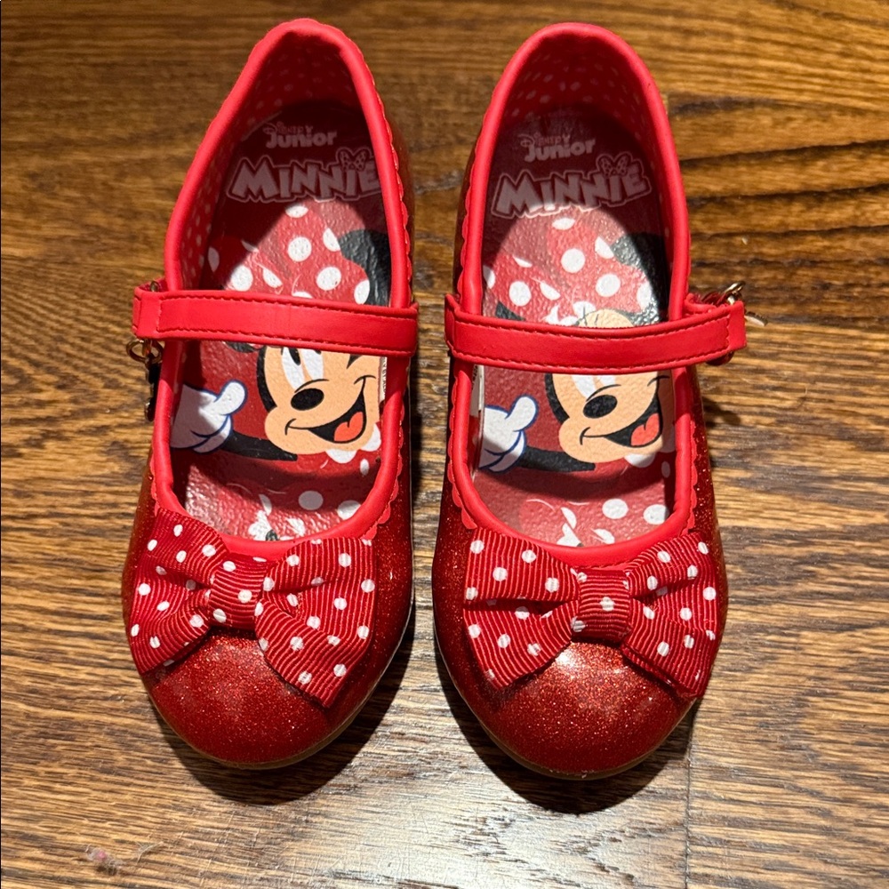 Disney Minnie Mouse Red Glitter Polka Dot Shoes